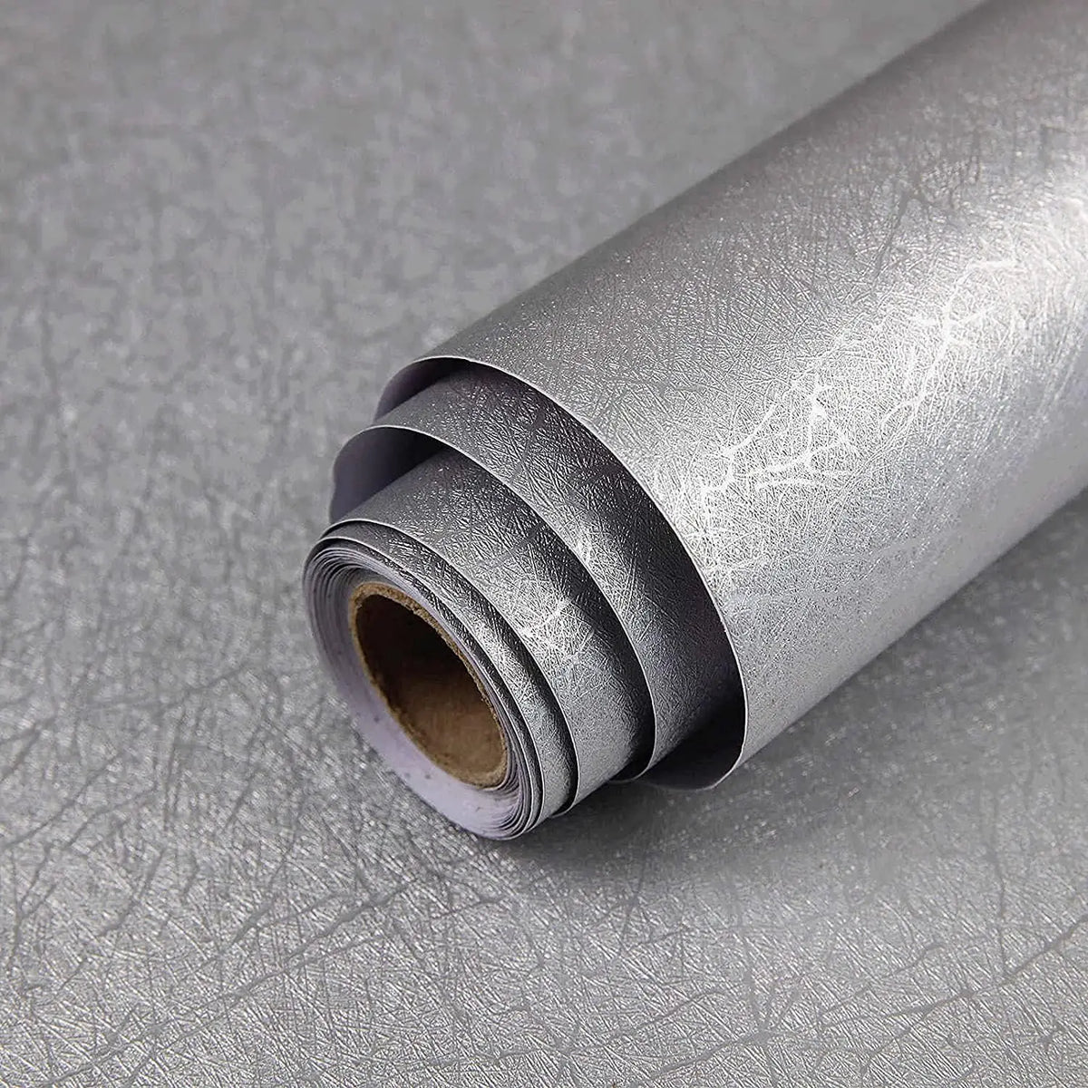 Silver Silk Embossed Peel & Stick Removable Vinyl Wallpaper Peel & Stick Wallpaper Qme