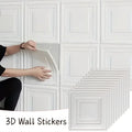 Rustic Faux Brick Self-Adhesive Wallpaper 35x35cm | PVC Peel & Stick Wallpaper Qme white 35cmX35cm 10pcs