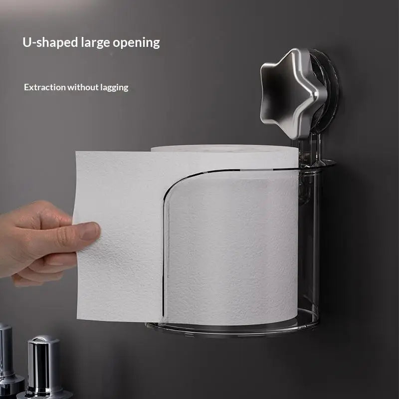 Suction Cup Tissue Holder – Cute Star Design, No Drilling Tissue Box Holder Qme