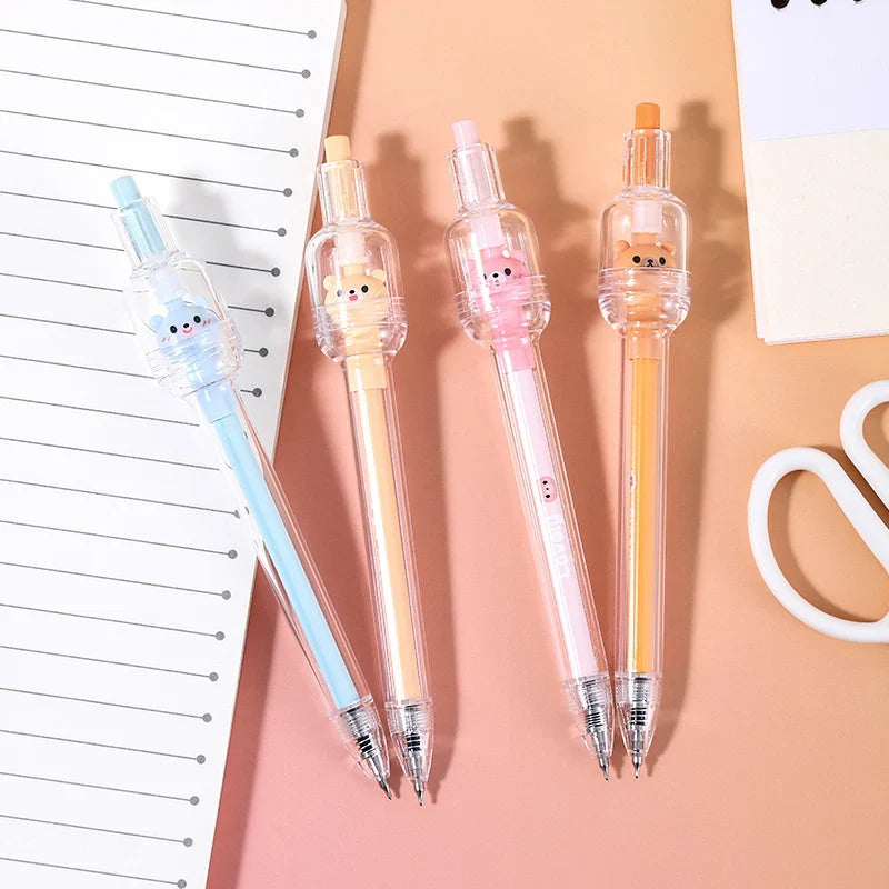 Wishing Bear Fidget Spinner Gel Pen Set – 4 Cute Novelty Pens Novelty Gel Pen Set Qme