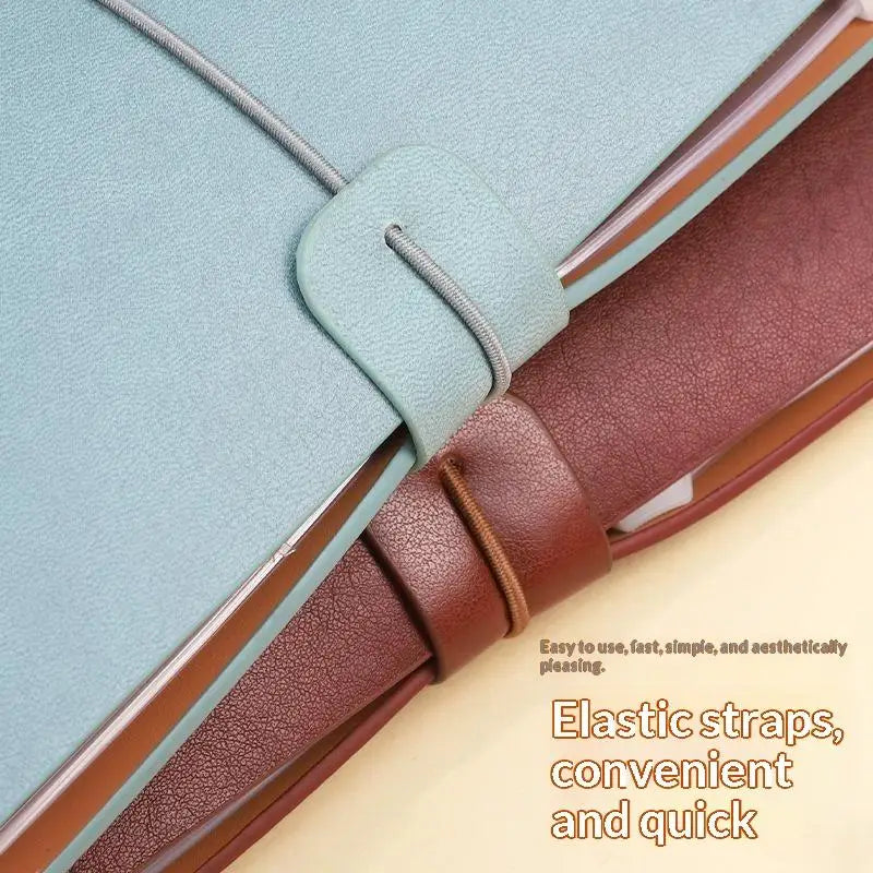 Vintage PU Leather Refillable Notebook – Soft Cover Loose Leaf Refillable Notebook Qme