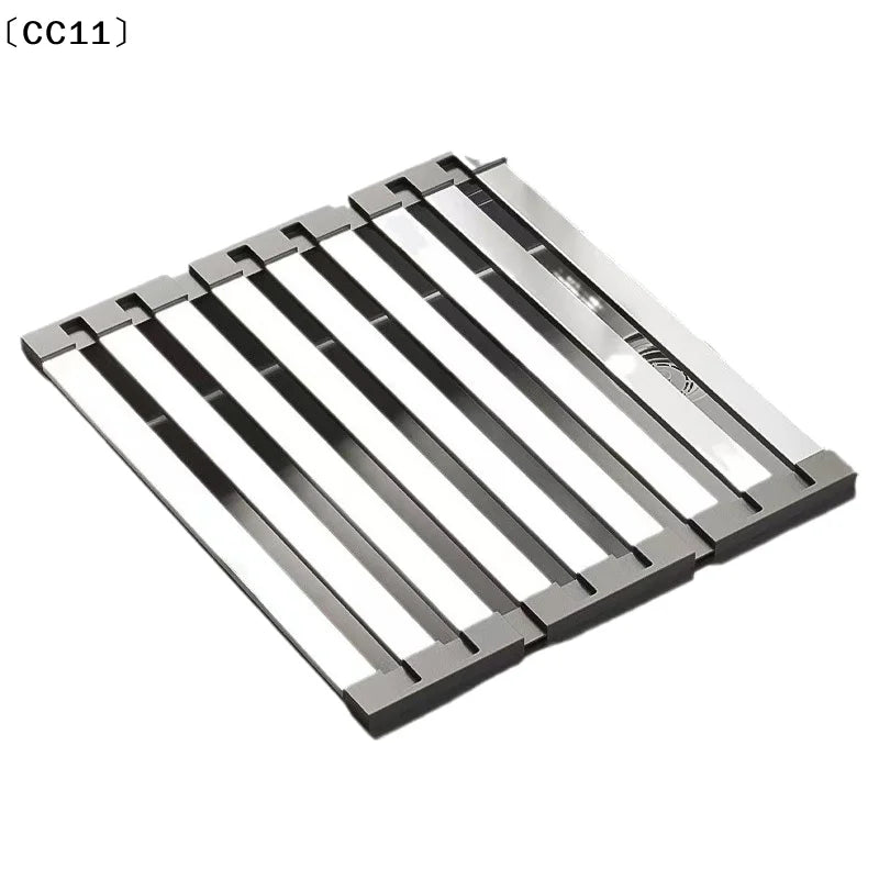 Foldable Stainless Steel Dish Drainer Rack | Kitchen Sink Dish Drainer Rack Qme