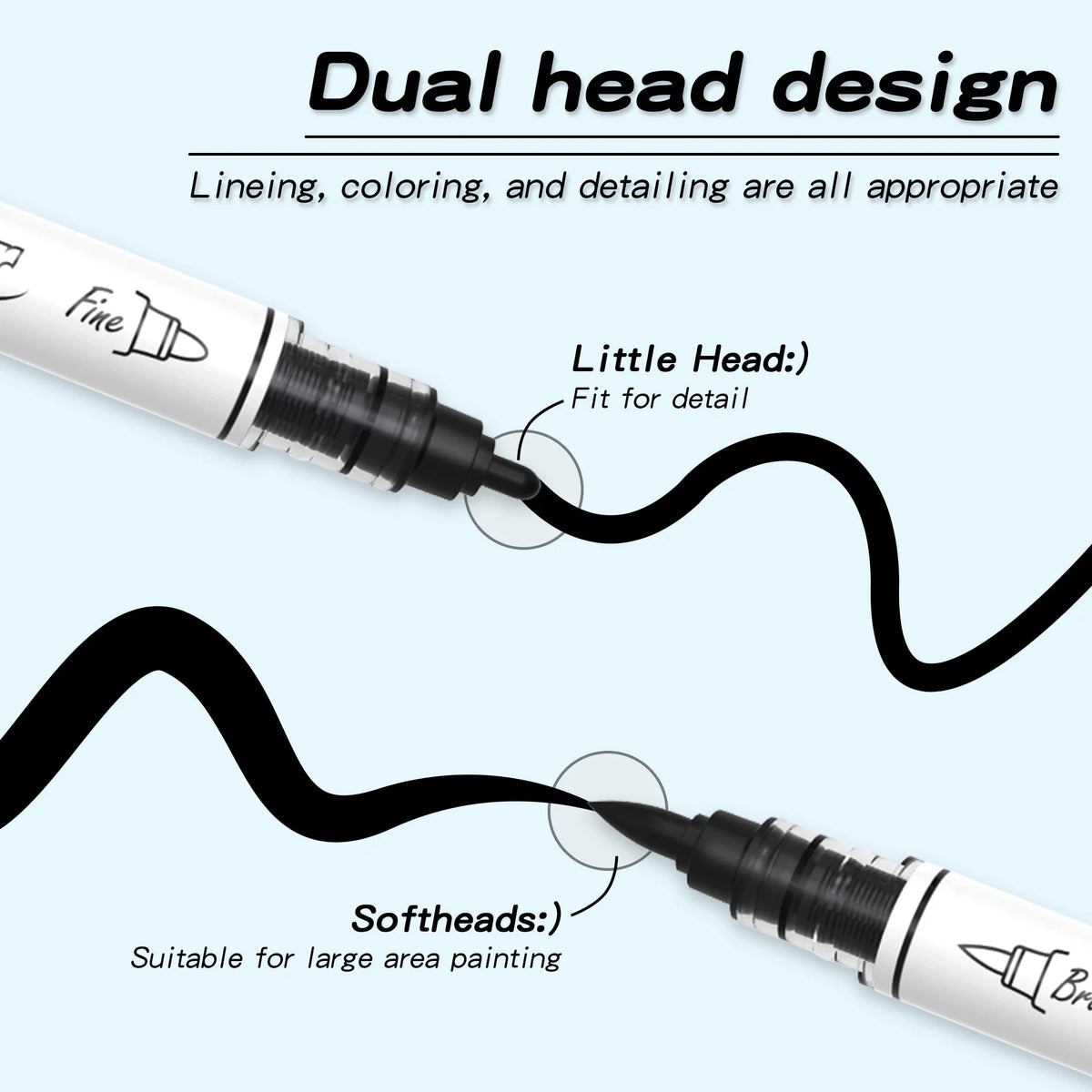 Dual Tip Permanent Acrylic Paint Markers – Black & White Acrylic Paint Markers Qme