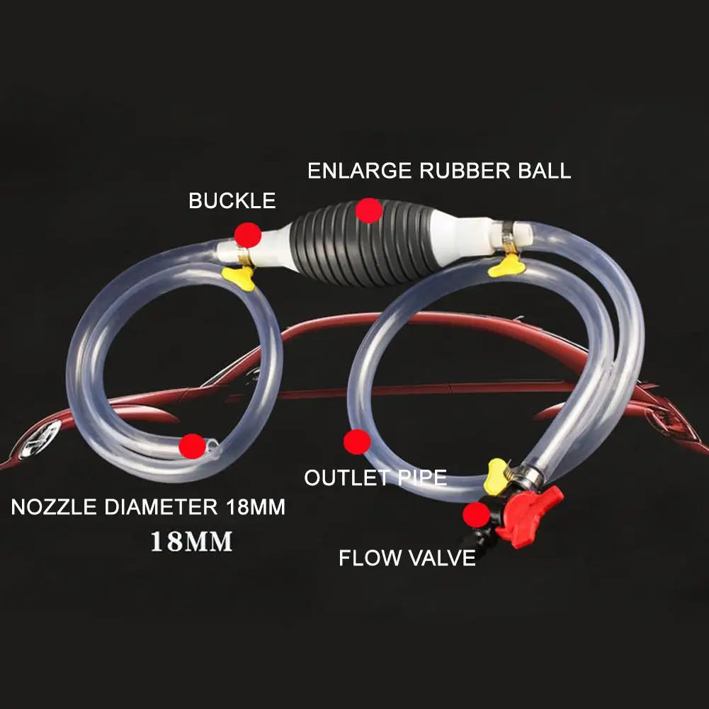 2-Meter Manual Siphon Pump – Fuel & Oil Transfer Hose Manual Siphon Pump Qme