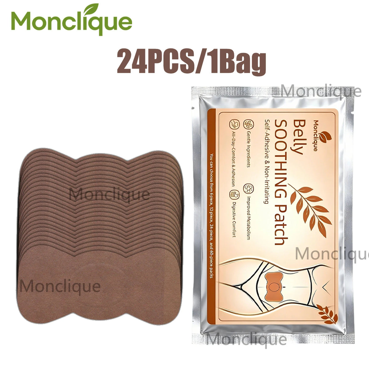 Monclique Body Care Patches – Gentle Daily Formula, 12–60 Pack Body Care Patches Qst 24Pcs No plug