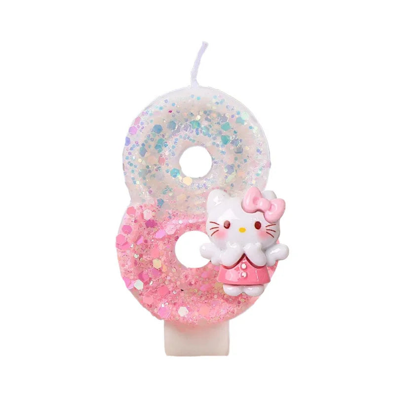 Hello Kitty Pink Number Birthday Candles – Cute Cake Decoration Birthday Number Candles Qme