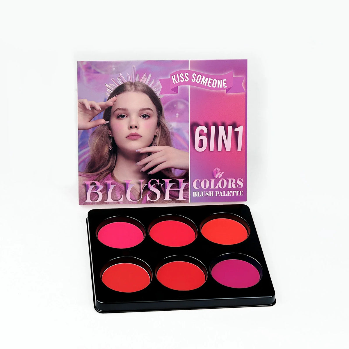Qme 6-Color Matte Blush & Contour Palette – Buildable Makeup Blush Contour Palette Qme 30g