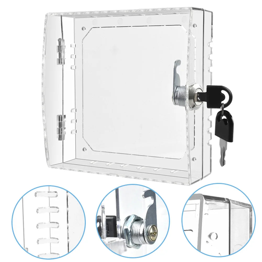 Transparent Acrylic Thermostat Lock Box Cover with 2 Keys Thermostat Lock Box Qme Default Title