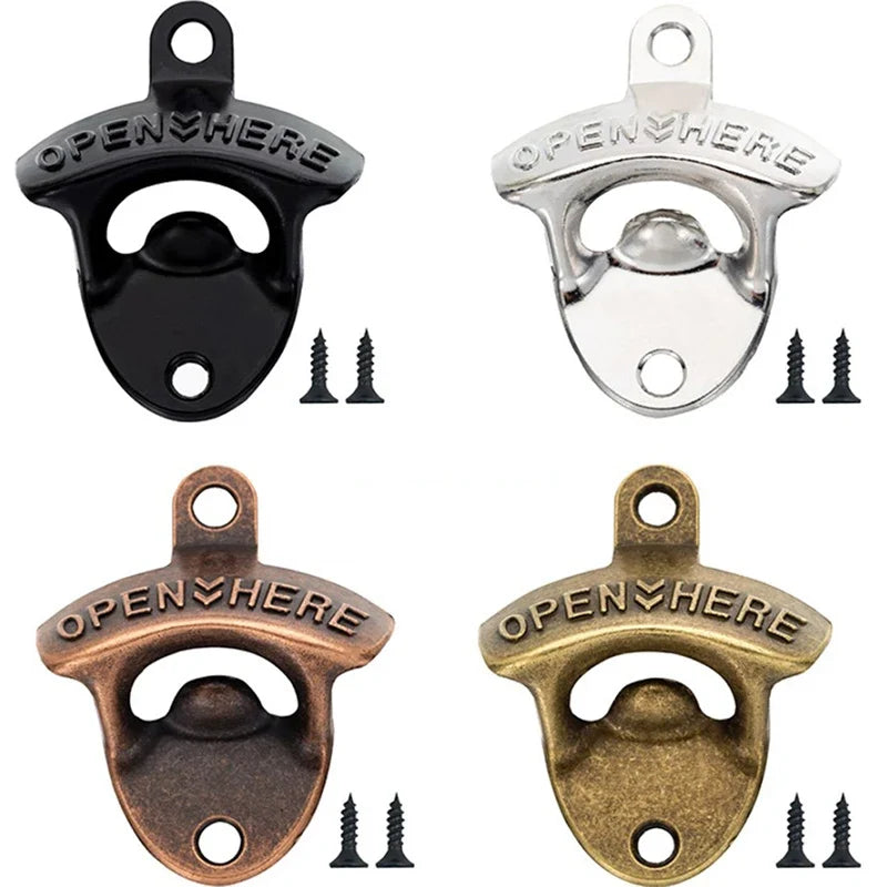 Vintage Wall Mounted Beer Bottle Opener with Keyring | Zinc Alloy Wall Bottle Opener Qme