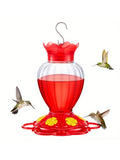Hummingbird Hanging Water Feeder with Ant-Proof Moat – Red Hummingbird Feeder Qme Red