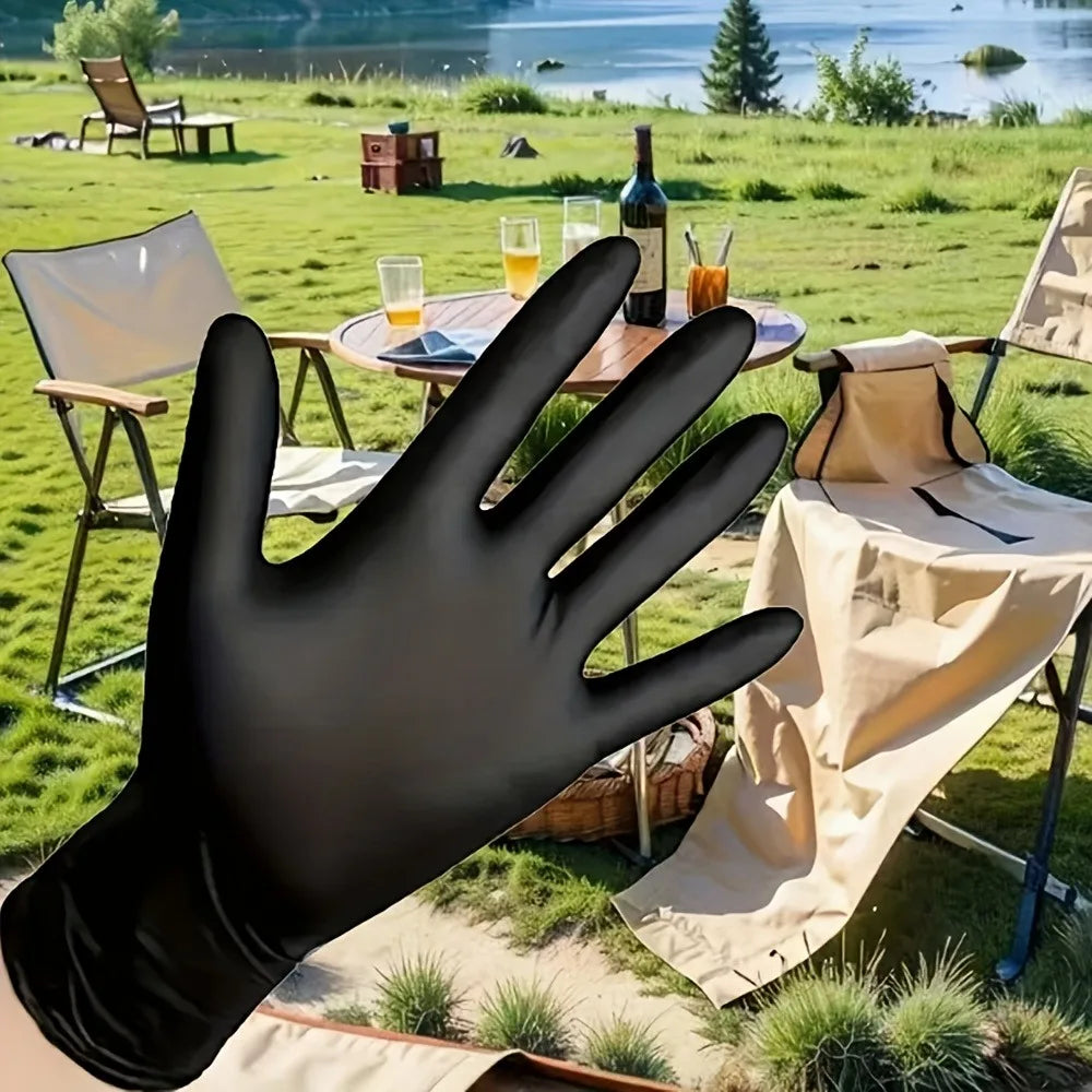 50-Pack Disposable Nitrile Gloves for Cleaning & Gardening Disposable Nitrile Gloves Qme
