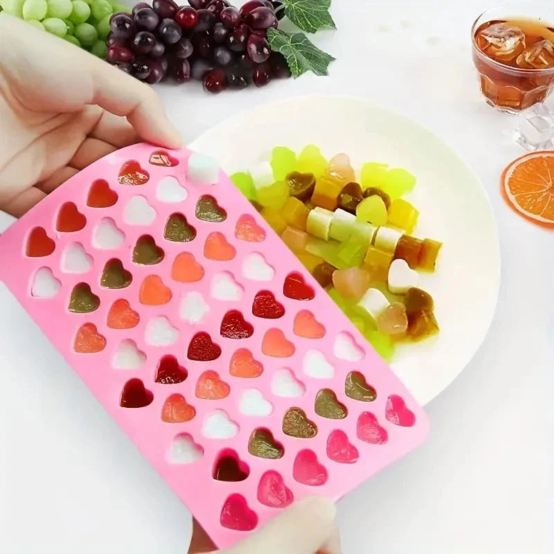 55 Mini Heart Silicone Mold – Chocolate, Candy, Ice & Soap Silicone Baking Mold Qme
