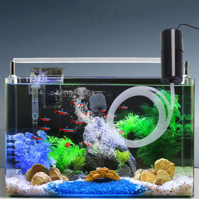 USB Aquarium Air Pump with Air Stone & Silicone Tube – Energy Saving Aquarium Air Pump Qst