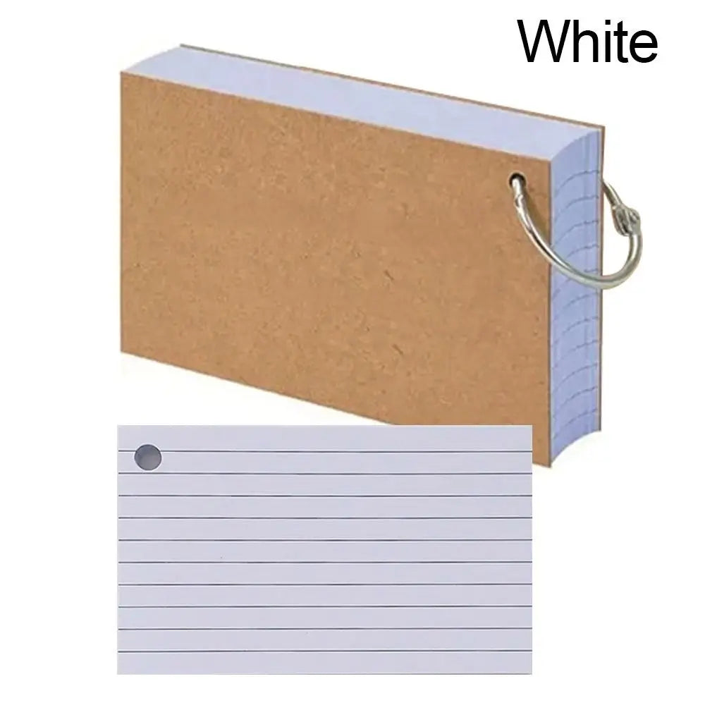 Loose-Leaf Lined Index Flash Cards – Binder Memo Book Lined Index Flash Cards Qme White