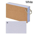 Loose-Leaf Lined Index Flash Cards – Binder Memo Book Lined Index Flash Cards Qme White