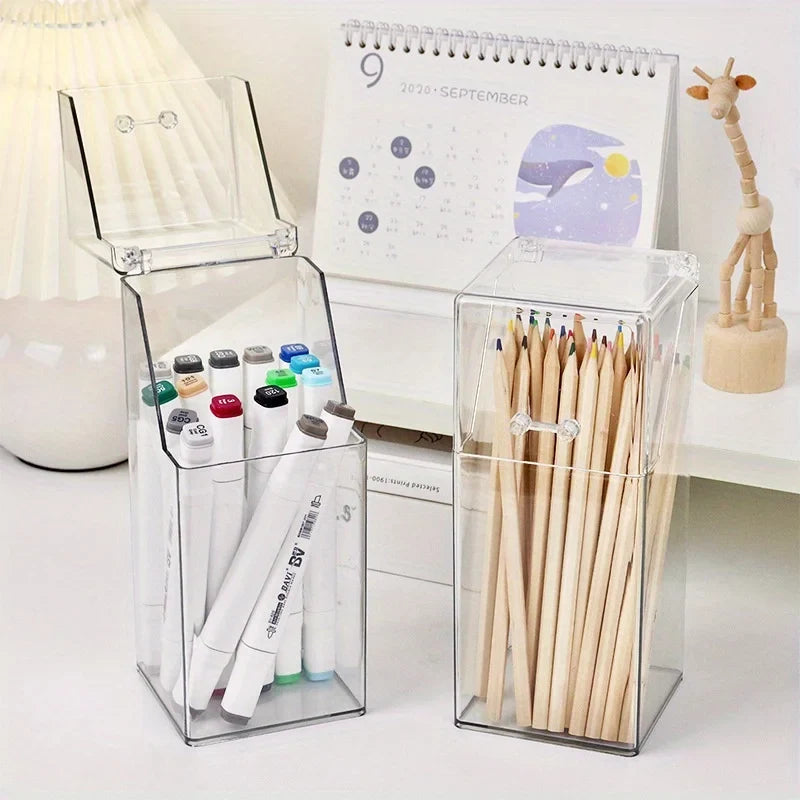 Clear Acrylic Makeup Brush Organizer Large Capacity Storage Box Makeup Brush Organizer Qme