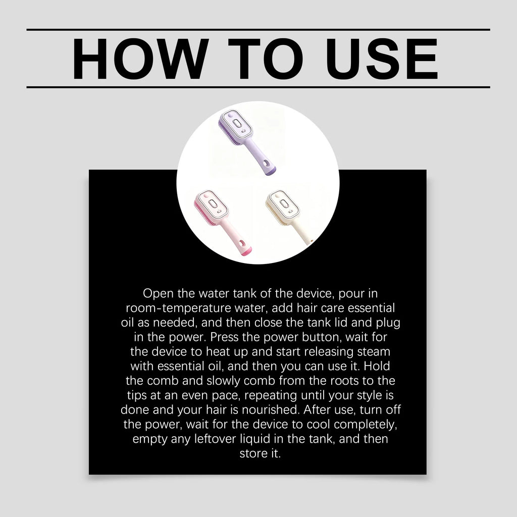 Xorita 3-in-1 Electric Mist Spray Scalp Massage Steam Hair Brush Electric Hair Brush Qst