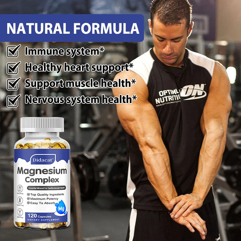 Magnesium Glycinate Capsules 120ct – Vegan, Non-GMO Supplement Mineral Supplement Qst