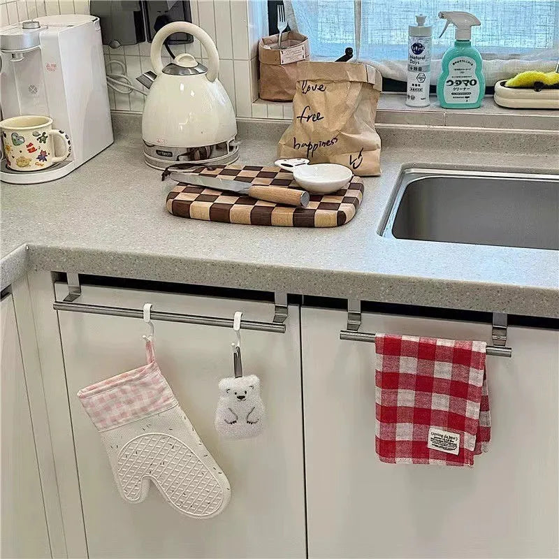 Drill-Free Stainless Steel Cabinet Door Towel Rack Towel Rack Qme