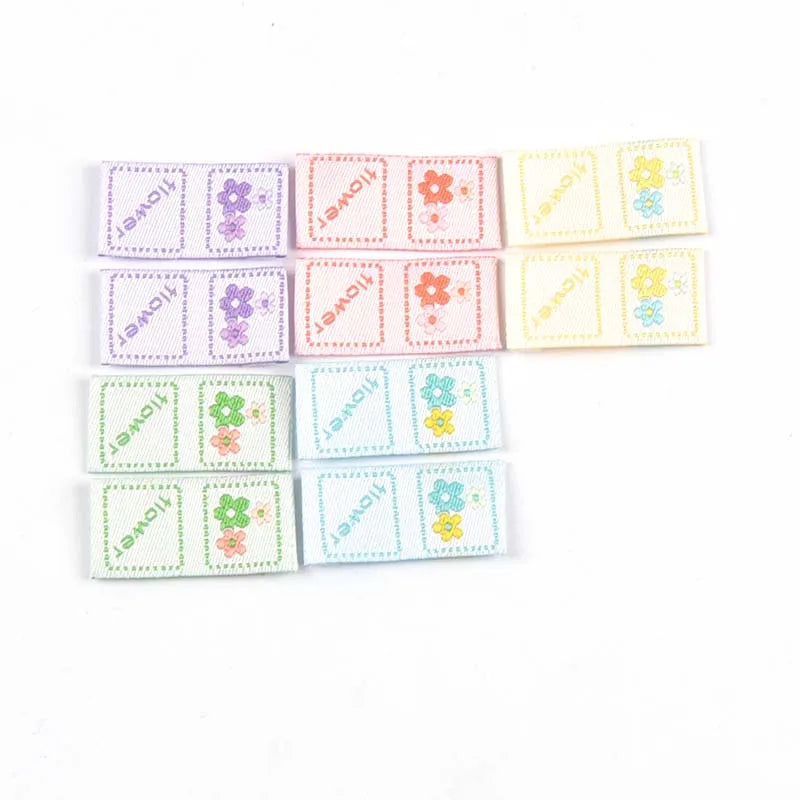 Mini Flower Embroidery Labels for DIY Sewing & Crafts – 50pcs Embroidery Sewing Labels Qme Random mixed