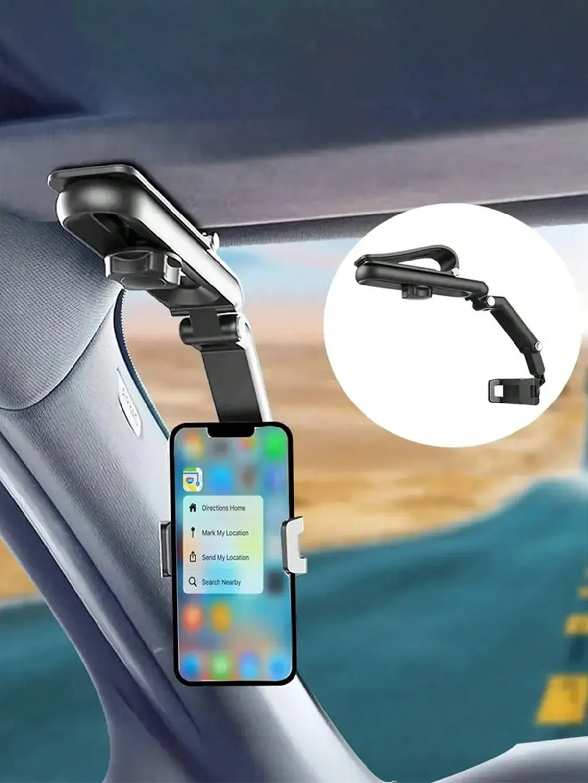 360° Rotating Sun Visor Car Phone Mount | Universal Holder Car Phone Mount Qme
