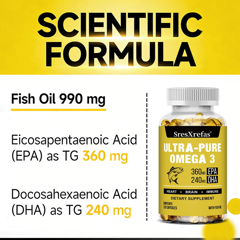 ZENVITALIZE Omega-3 Fish Oil 990mg | 360mg EPA 240mg DHA Fish Oil Supplement Qst