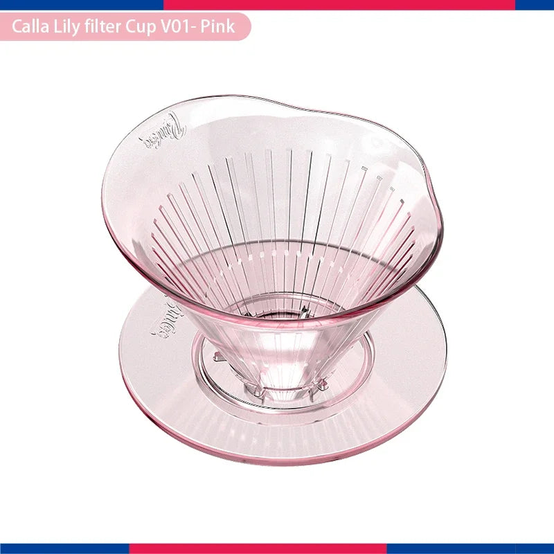Bincoo Tritan Reusable Coffee Drip Filter Cup & Tray Set Coffee Drip Filter Set Qst pink China Mainland