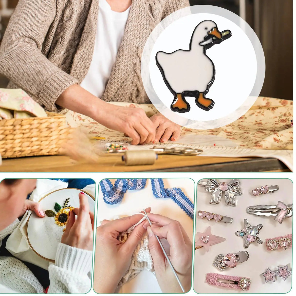 Duck Shaped Magnetic Needle Minder for Sewing & Quilting Needle Minder Qme