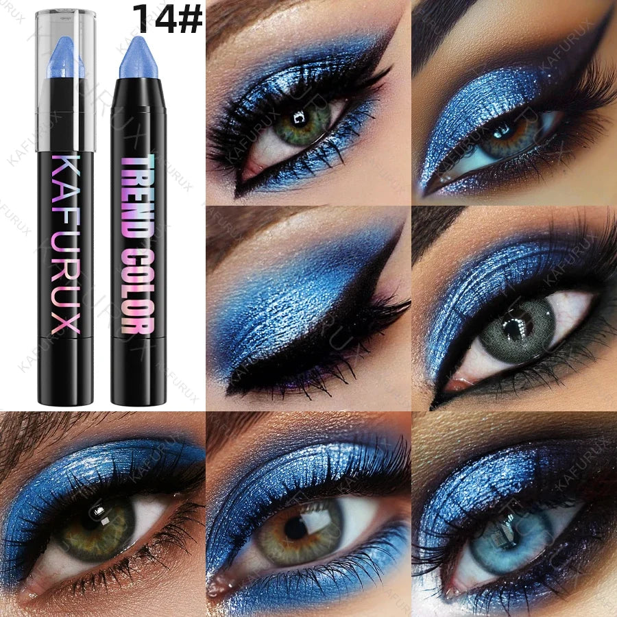 Metallic Glitter Eyeshadow Pencil – Waterproof Pearlescent Nude Eyeshadow Pencil Qme 14