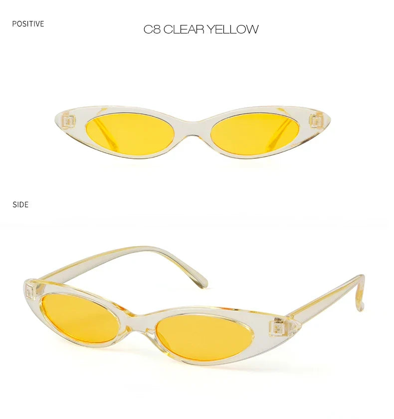 Skinny Narrow Cat Eye Sunglasses Women Vintage Retro Small Cat Eye Sunglasses Qme 5 Other