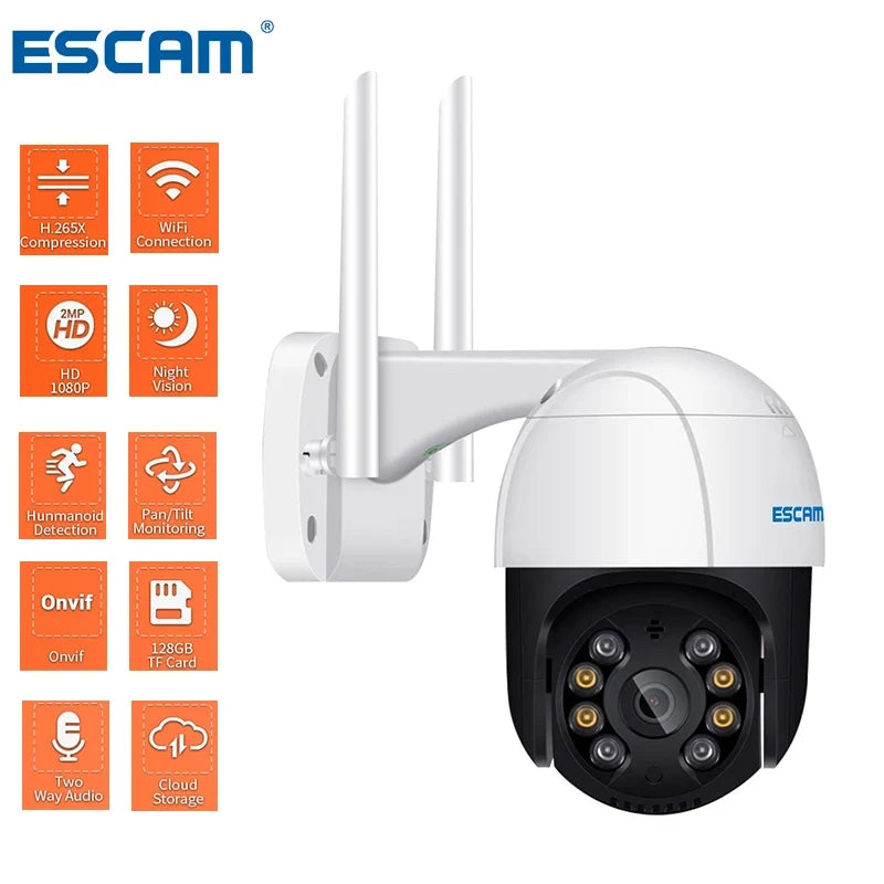 ESCAM QF218 1080P Pan Tilt AI Security Camera | WiFi & Cloud Wireless Security Camera Qme