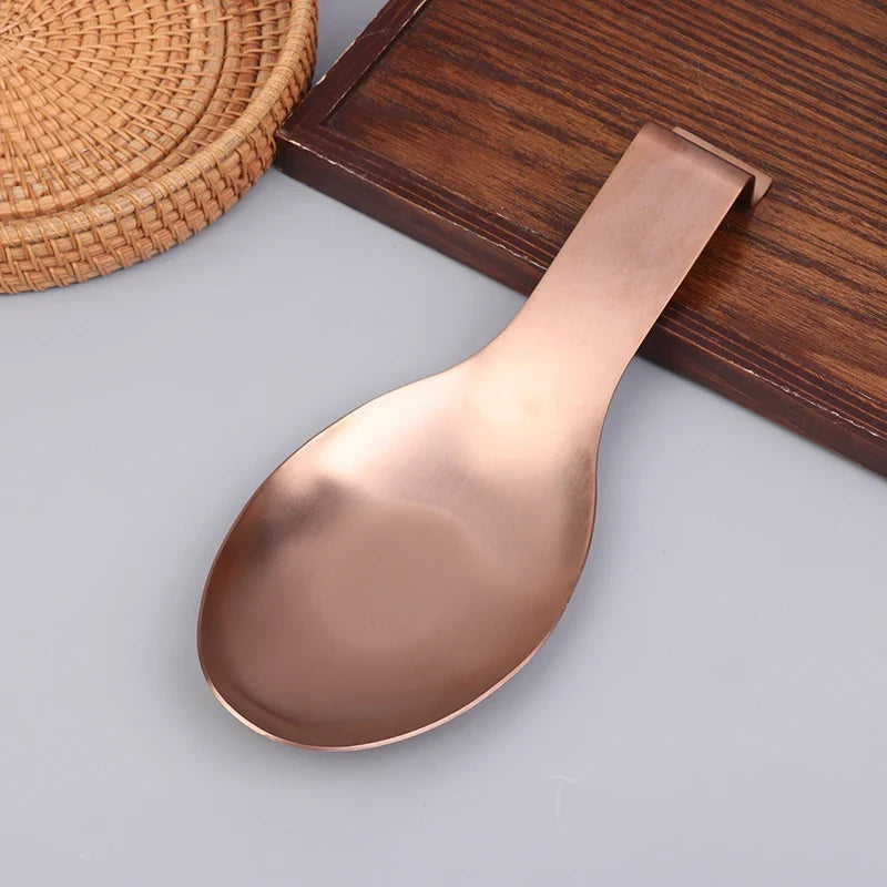 Fish Shape Stainless Steel Spoon Rest & Utensil Holder Spoon Rest Qme Rose Gold