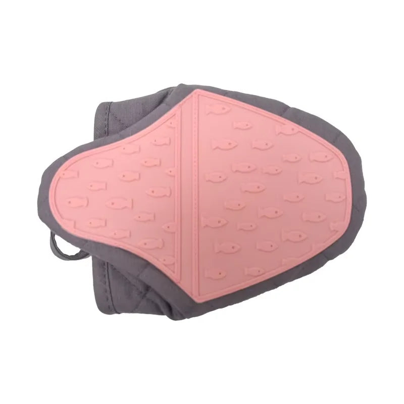 Silicone Oven Glove – Heat-Resistant Non-Slip Kitchen Mitt Silicone Oven Mitt Qst Pink-1pc