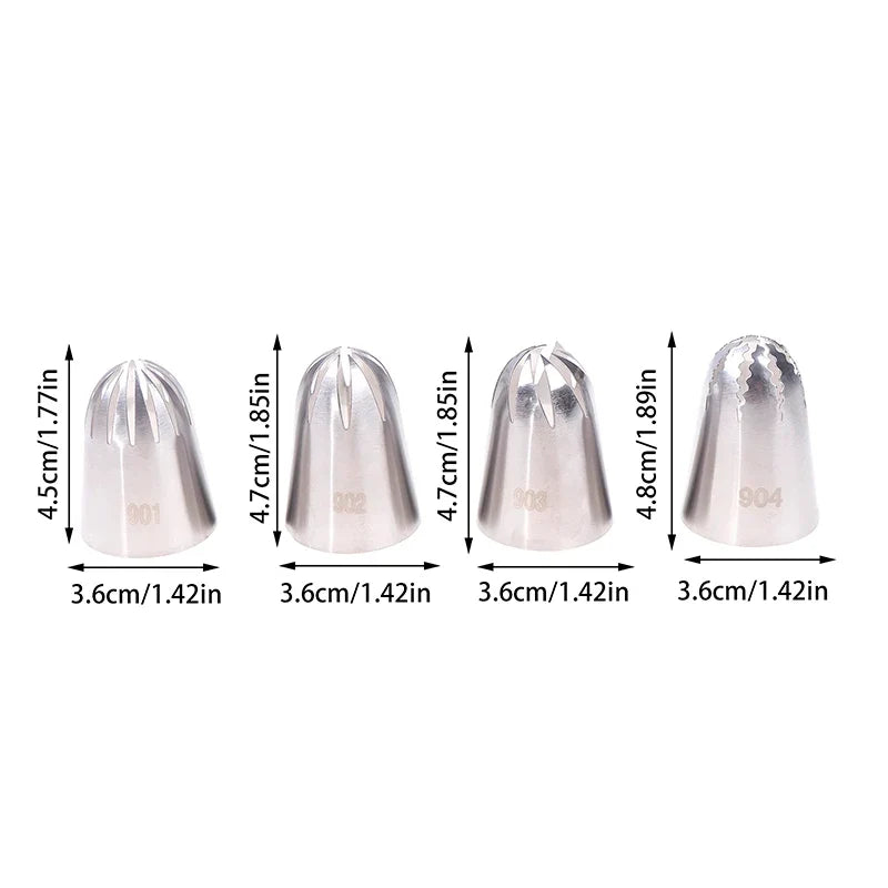 Large Close Star Piping Nozzle Tips – 304 Stainless Steel Cake Piping Nozzle Qme