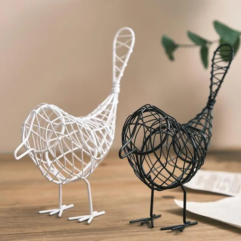 Minimalist Iron Hollowed Bird Sculpture – Home & Foyer Decor Decorative Bird Sculpture Qme