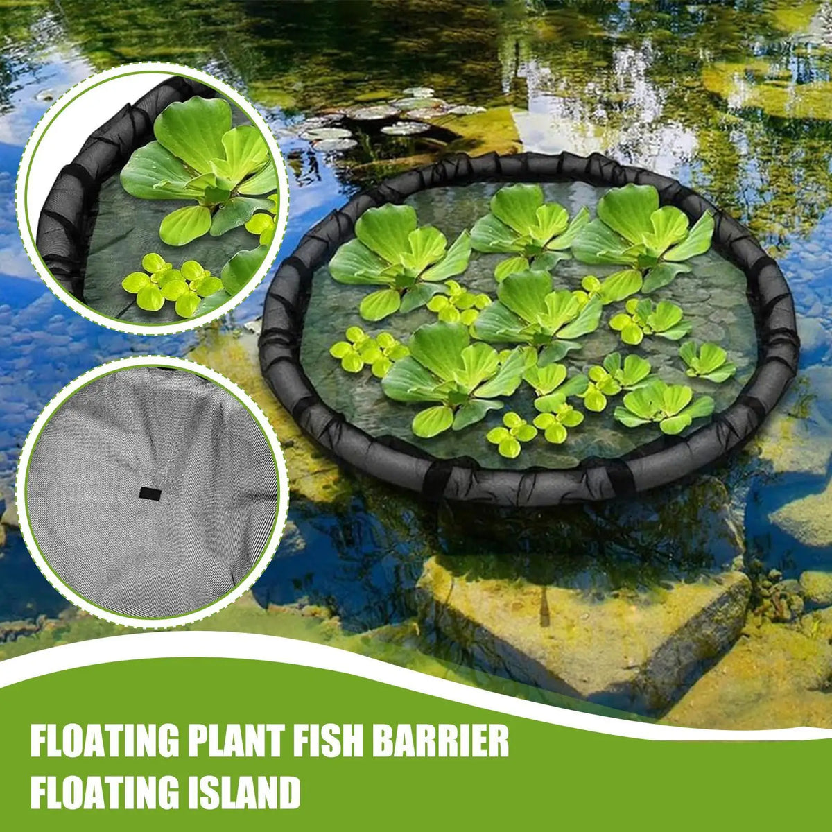 Floating Pond Plant Corral Fine Mesh Netting – 45cm / 17.7in Floating Pond Planter Qme