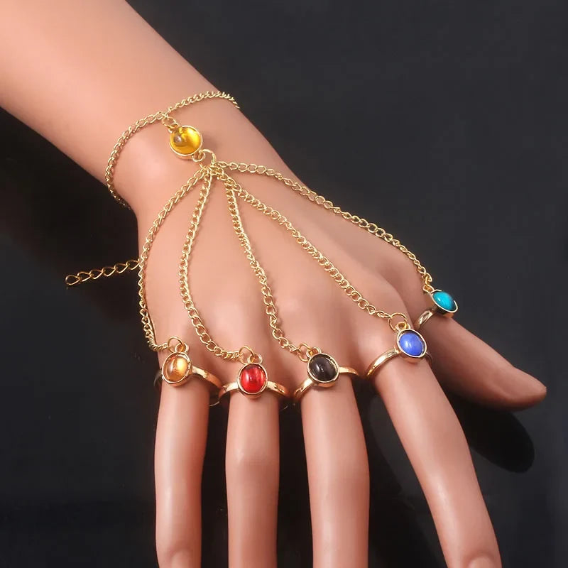 Infinity Gem Gauntlet Bracelet – Punk Gothic Anime Jewelry Gauntlet Bracelet Qme