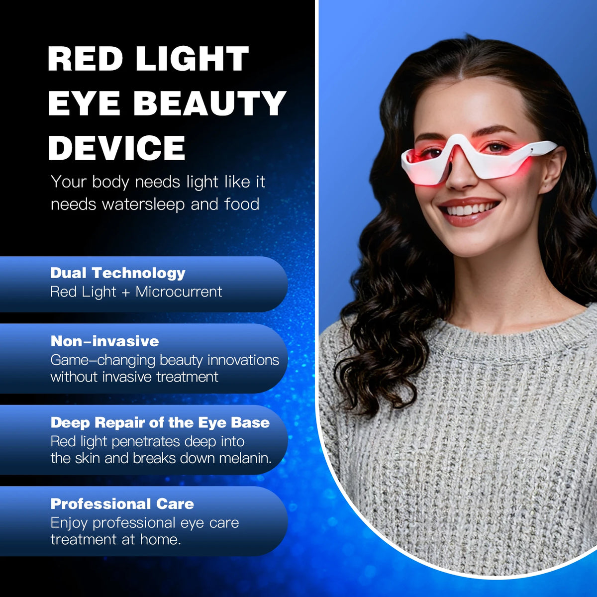3D Eye Massager – Red Light Therapy & Microcurrent Lifting Eye Beauty Massager Qst