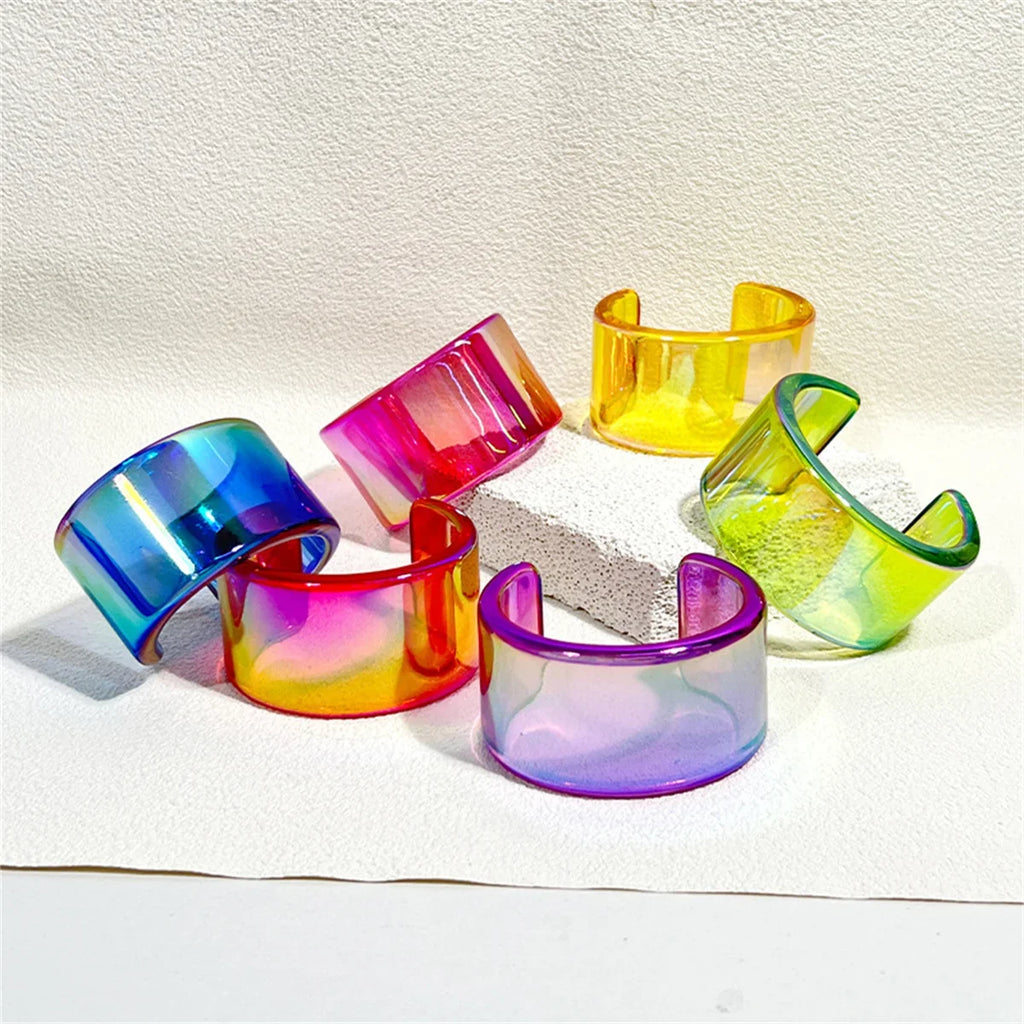 Transparent Acrylic Resin Open Bangle Bracelet for Women Bangle Bracelet Qme