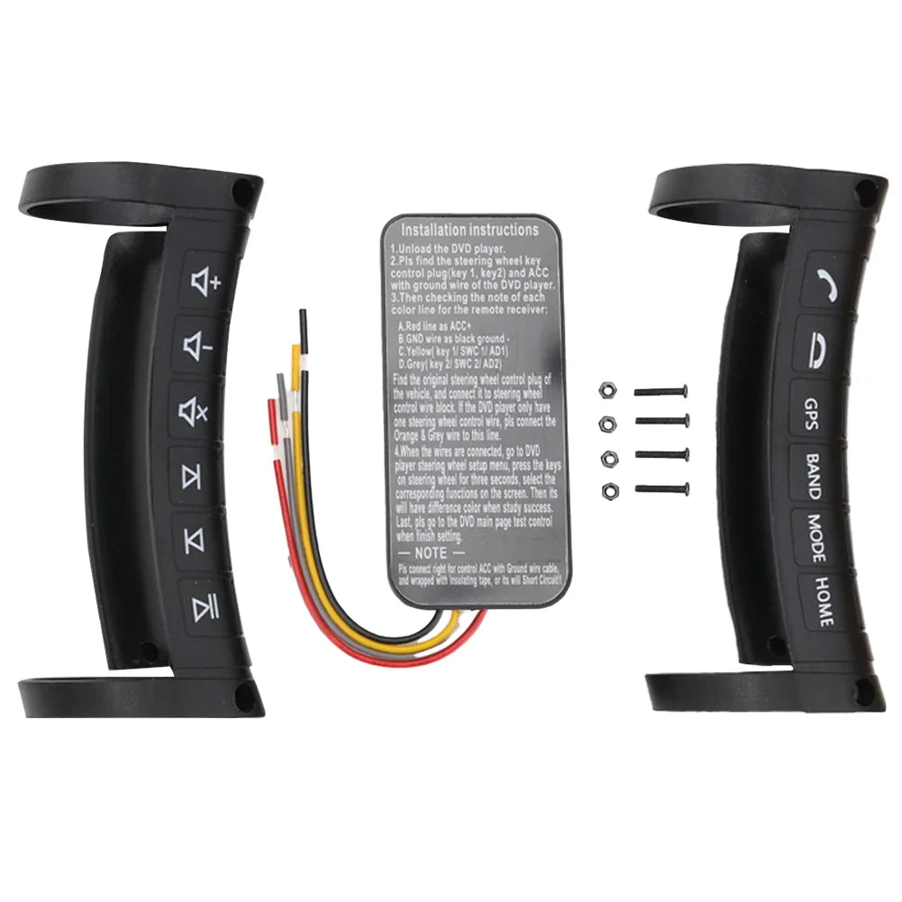 Wireless Steering Wheel Remote – 6-Button Car Nav DVD Control Car Steering Remote Qme