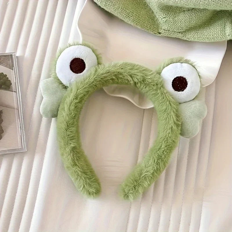 Stretchy Plush Face Wash Headband with Cute Eyes – 2 Pack Face Wash Headband Qme