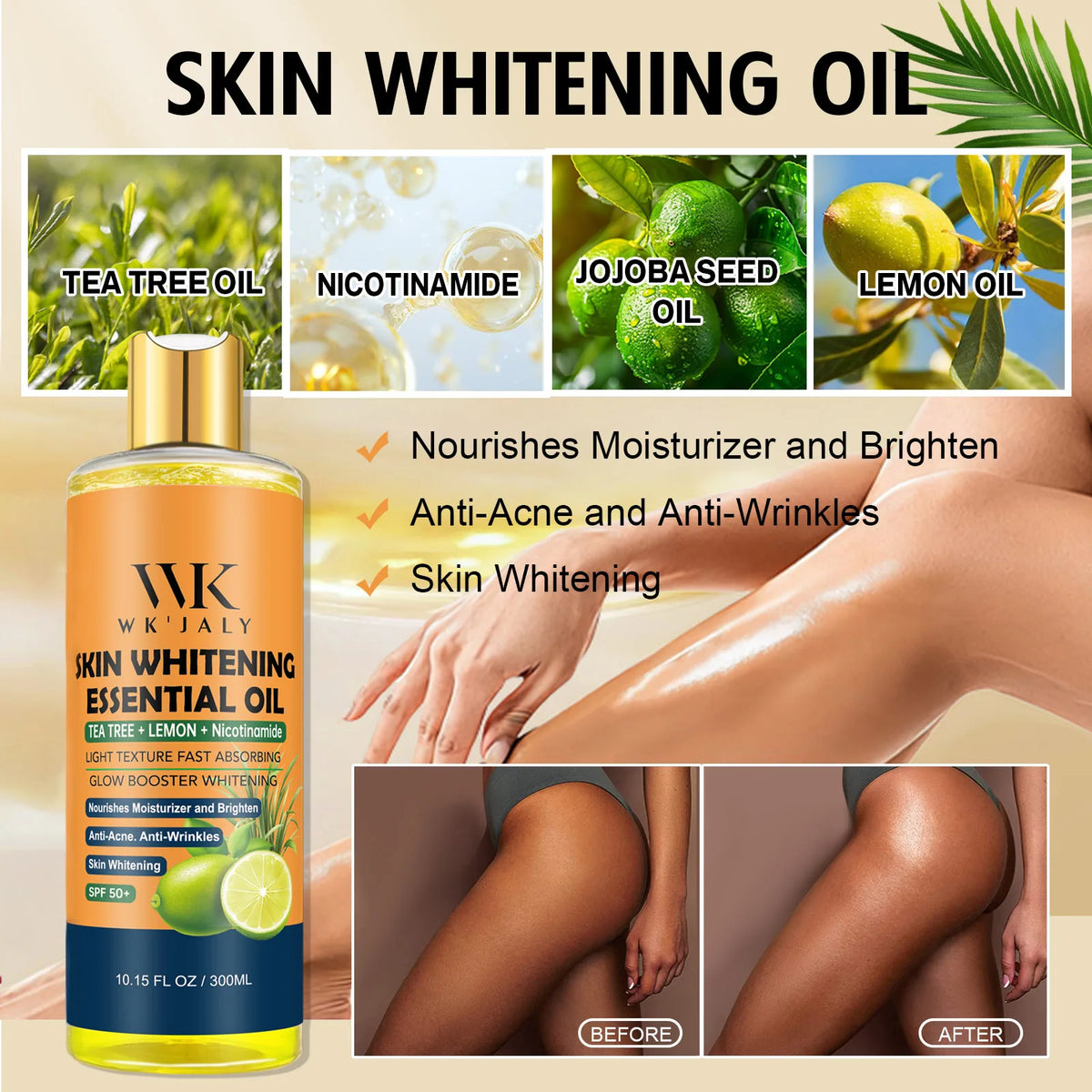 WK'JALY Brightening Body Oil – Even Skin Tone & Deep Moisture Brightening Body Oil Qst