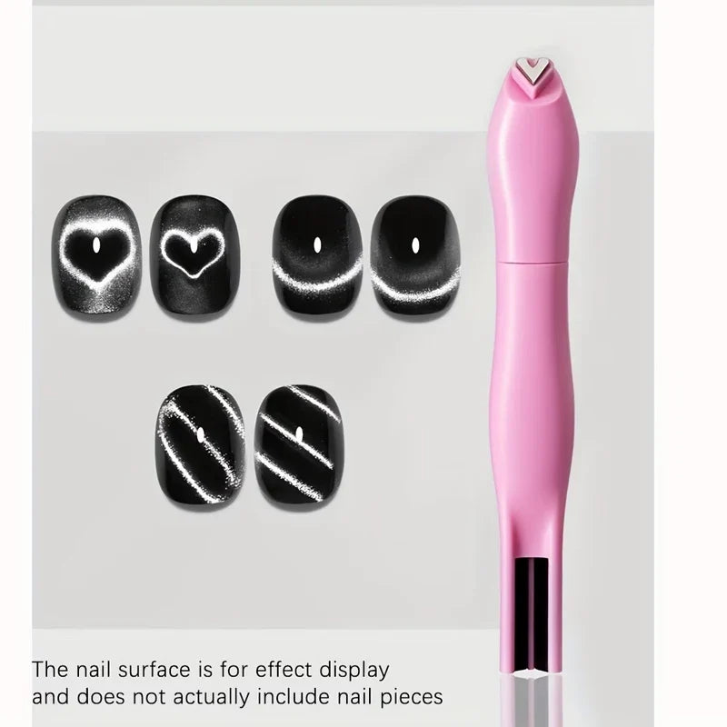 3-in-1 Heart-Shaped Cat Eye Nail Magnet | Multi-Effect Tool Nail Art Magnet Qme 03