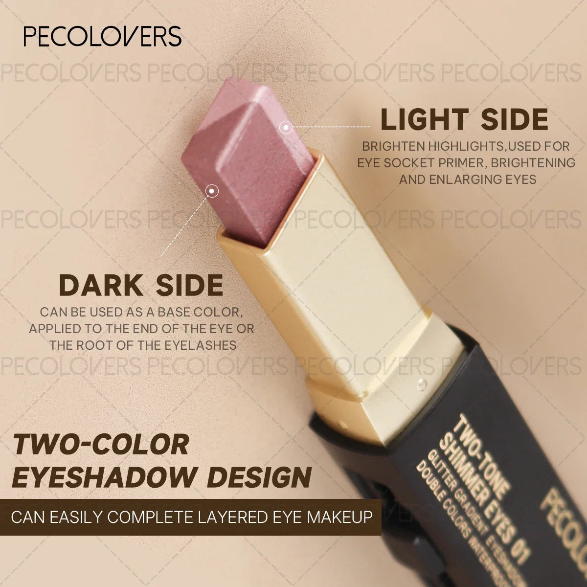 Dual Shade Glitter Eyeshadow Stick – 6 Gradient Color Options Glitter Eyeshadow Stick Qme
