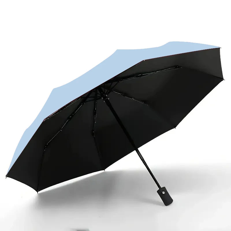 8-Rib Auto Folding Umbrella One-Touch Open/Close – Unisex Folding Umbrella Qst SKY BLUE 8K Iron
