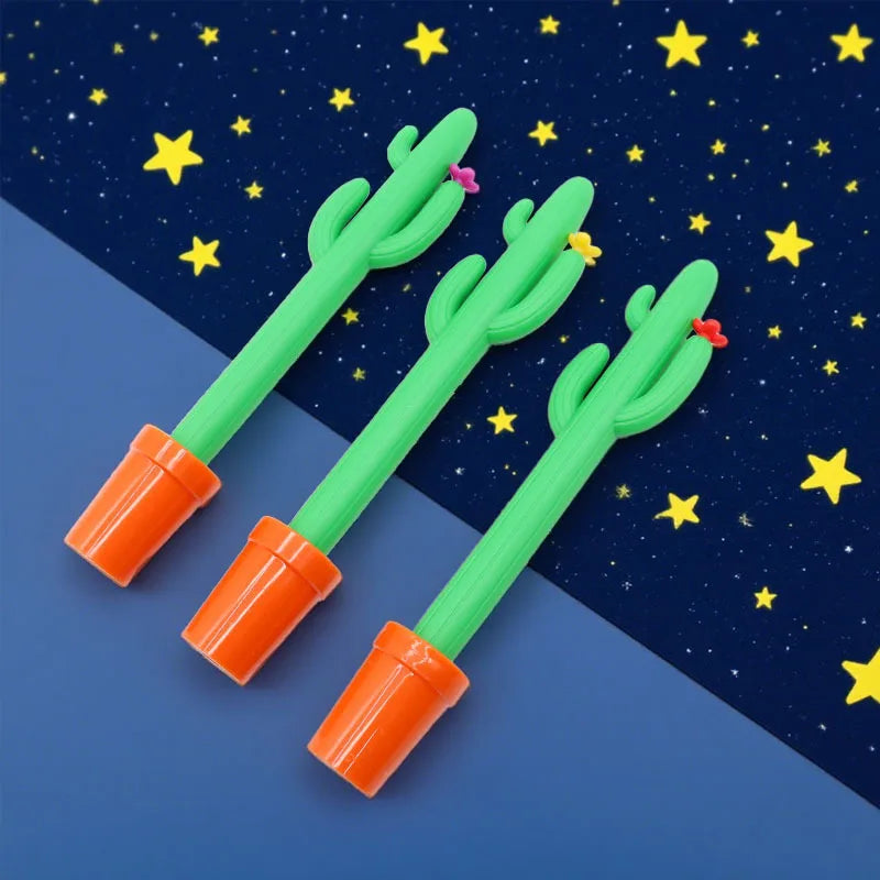 Cactus Shaped Gel Pen 0.5mm Blue Ink – Fun Desk Accessory Novelty Gel Pen Qme