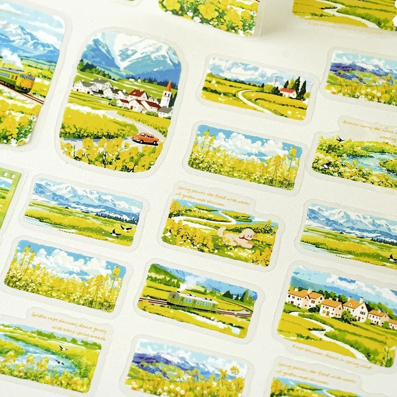 TIANZI 30 Sheets City Landscape PET Stickers – Junk Journal Decorative Sticker Pack Qme