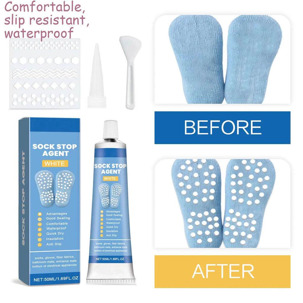 Anti-Slip Sock Stop Glue | Silicone Sole & Heel Protector 50ml Anti-Slip Sole Adhesive Qst