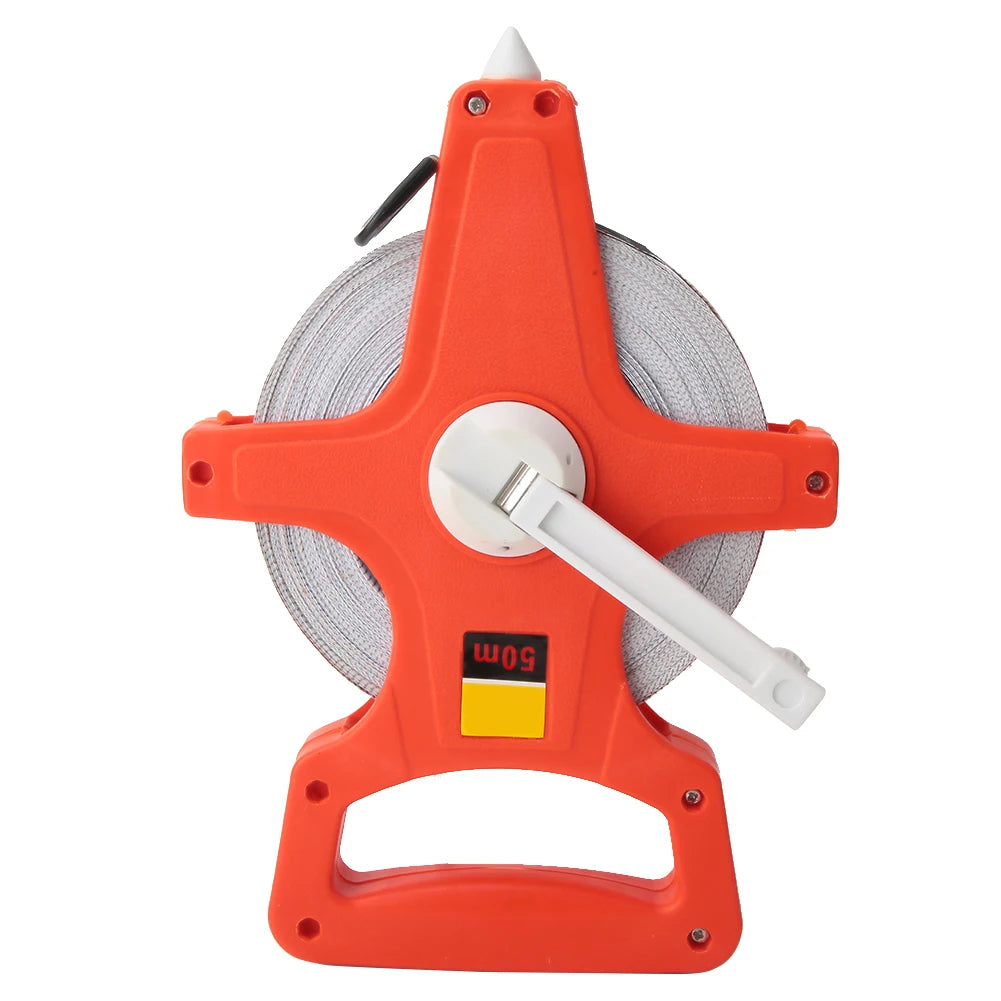 50m Open Reel Tape Measure – ABS Plastic Measuring Ruler Tool Open Reel Tape Measure Qst Red
