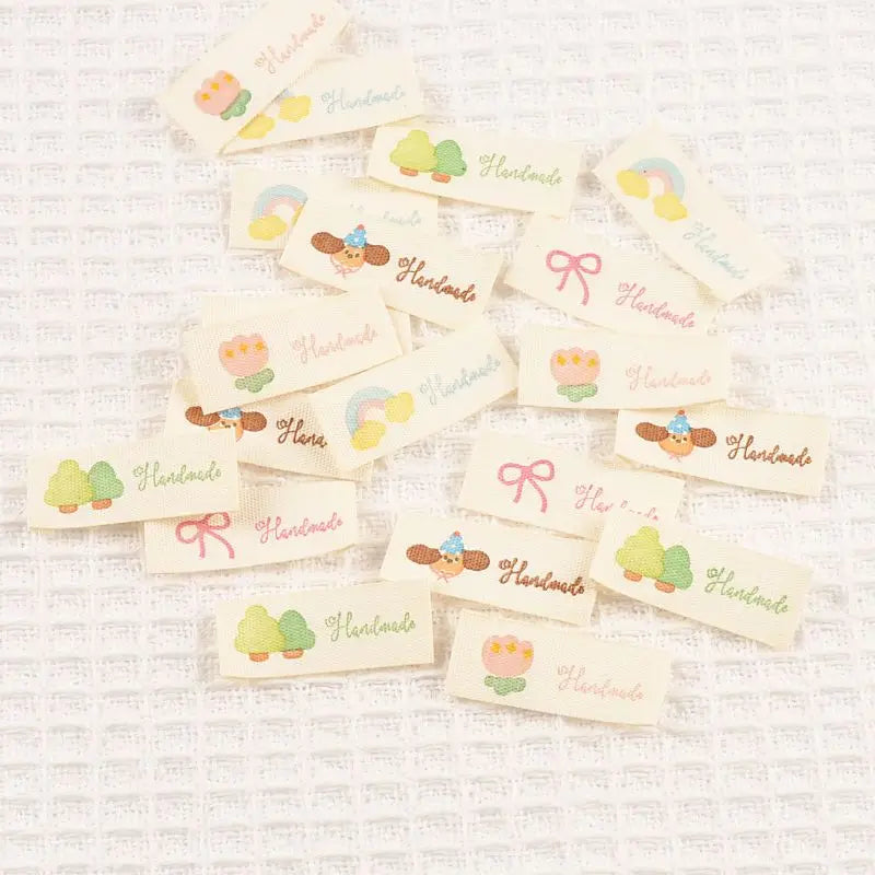 16 Mixed Cartoon Cotton Sewing Labels for Handmade Clothing Sewing Labels Qme